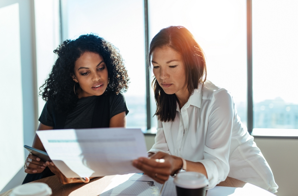 Two partners making plans